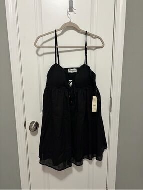 No Boundaries Black Spaghetti-Strap Babydoll Camisole